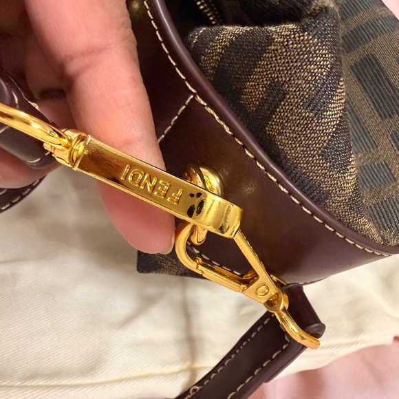 Fendi Crossbody Bag in Brown with Gold Accents - Picture 4 of 9